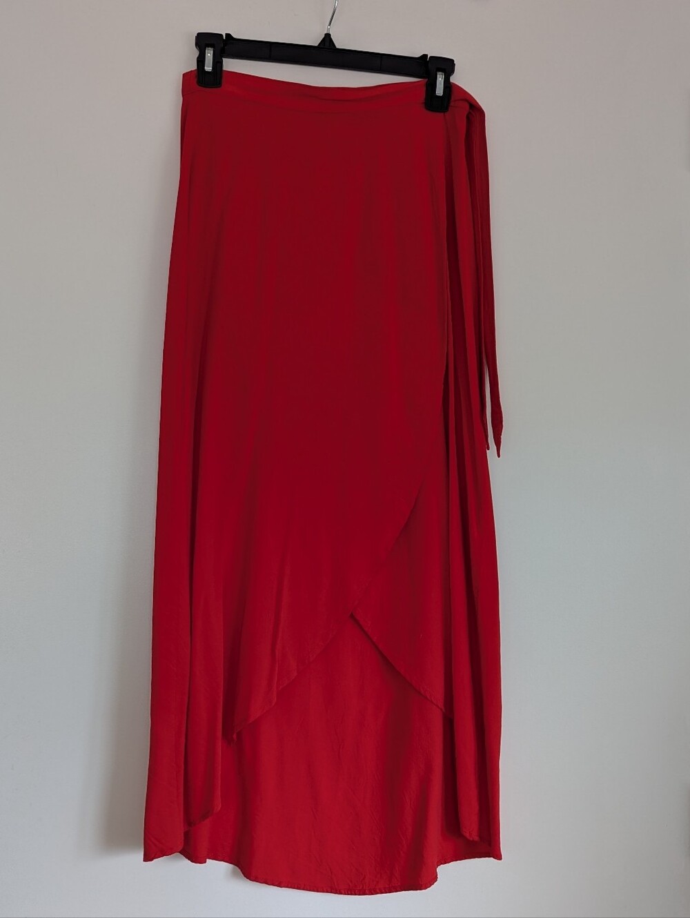 Divided Red High-Low Wrap Skirt